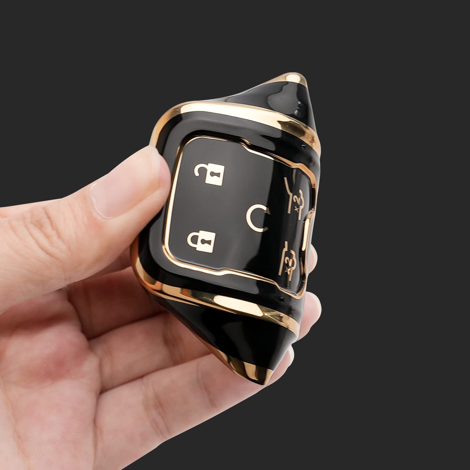 Key Fob Cover Case Compatible with 2019-2022 Sierra 1500 2500HD 3500HD Canyon Key Cover Smart Remote Control Protector 3/4/5/6 Button