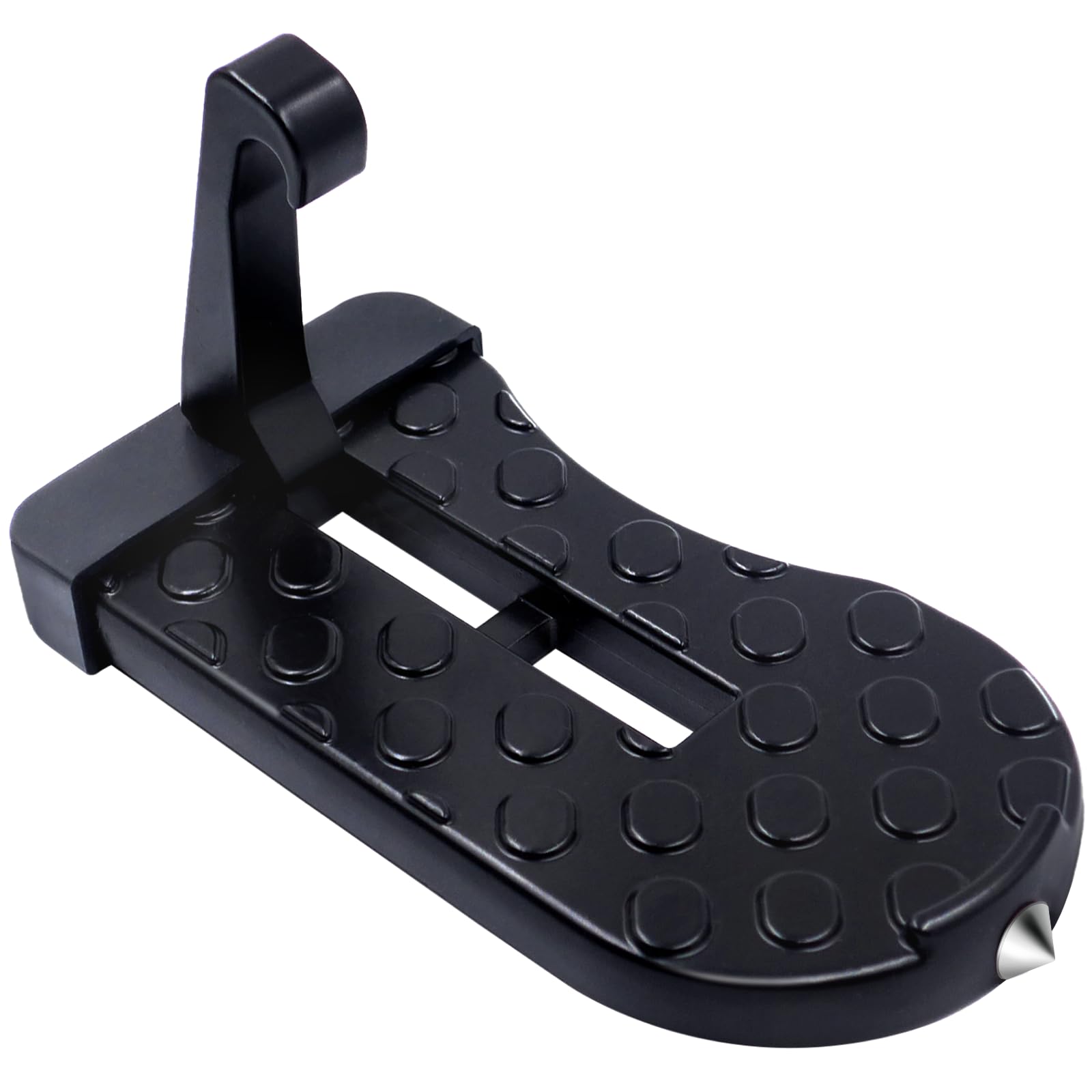 Car Door Step Foldable Roof Rack Car Step Up Hook Ladder Doorstep with Lengthened Pedal and 4 Gears for SUV, Truck, Vehicles - Delicate Leather