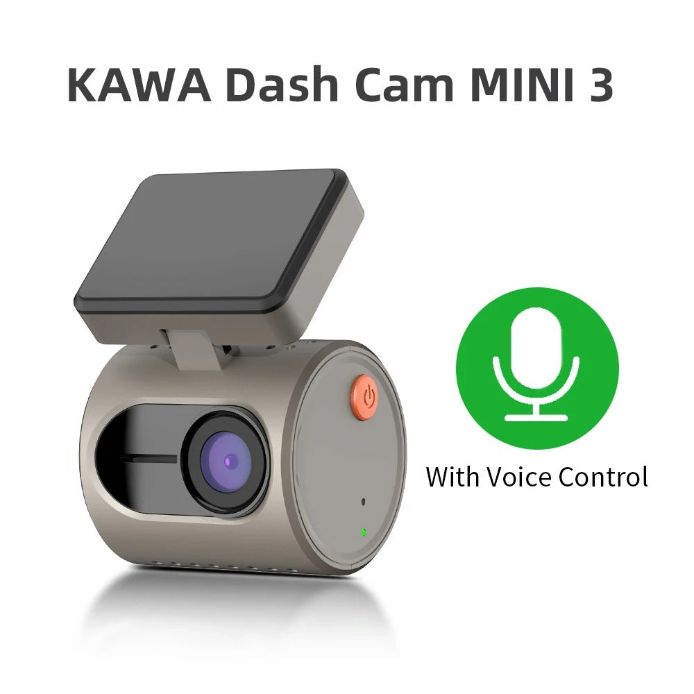 MINI 3 2K Dash Camera for Cars - WiFi, Voice Control, Night Vision, Emergency Recording DVR - Delicate Leather