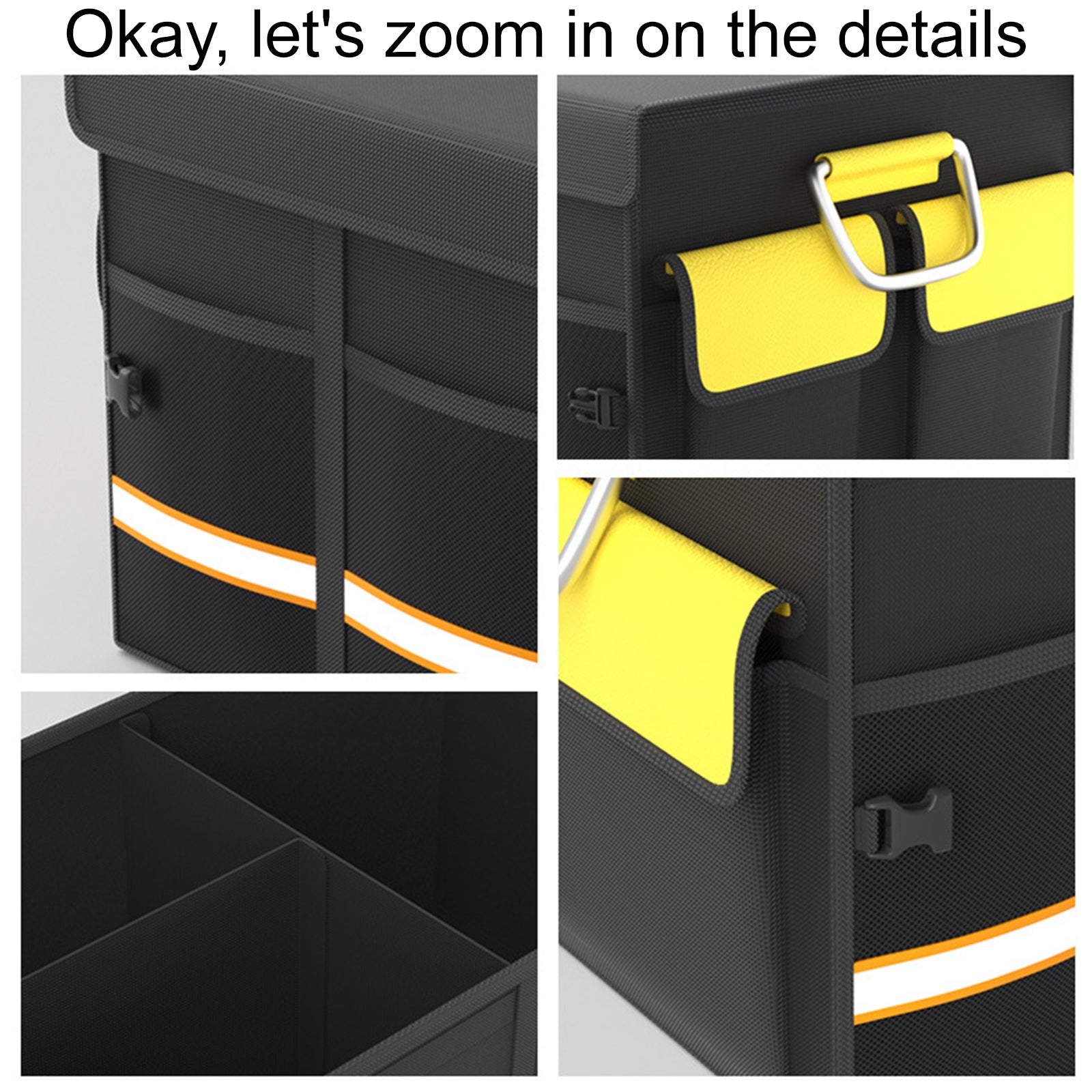 Car Trunk Storage Box - Portable Multipurpose Folding Storage Box for Outdoor Travel - Delicate Leather