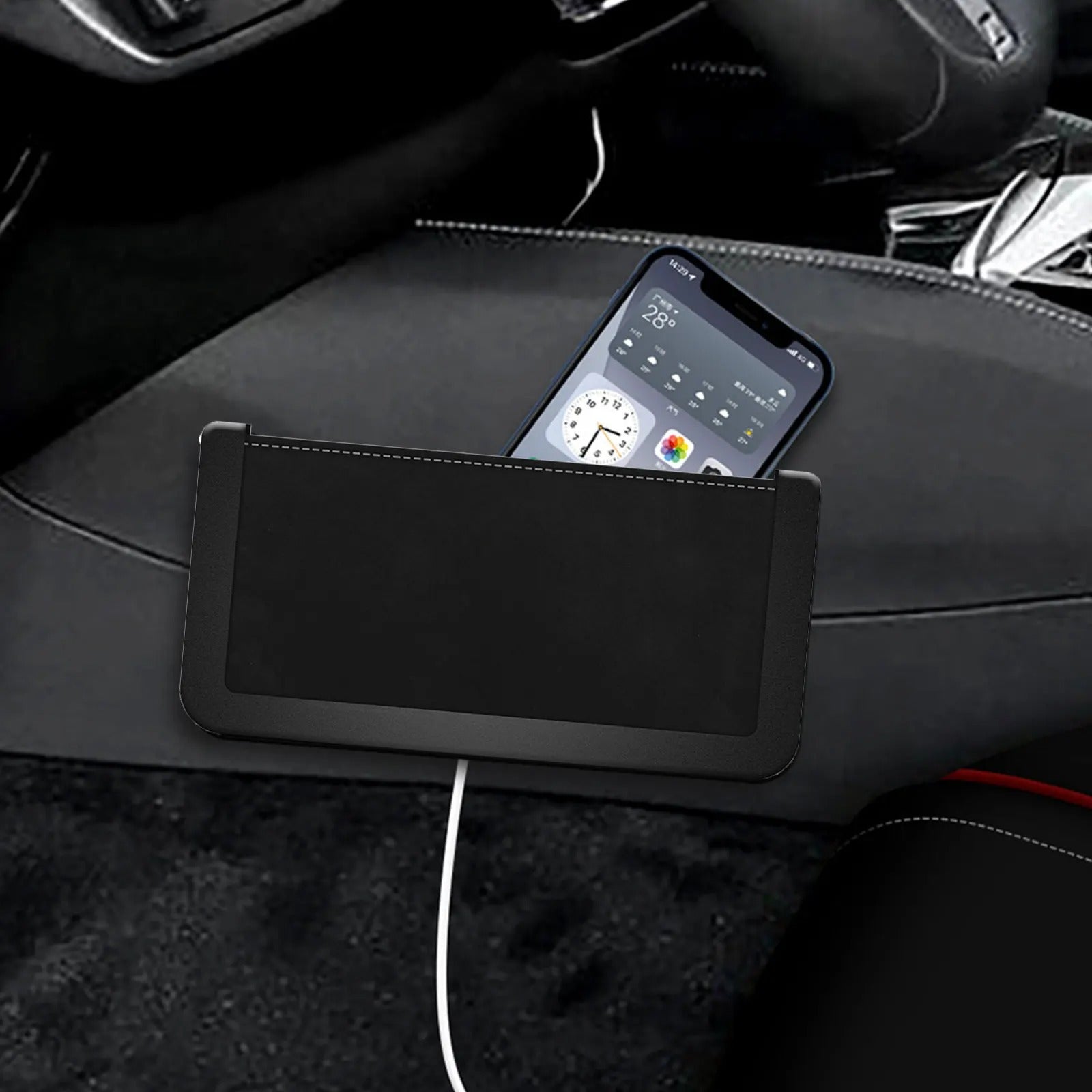 Car Side Pockets Non-Slip Car Storage Pocket Pouch Cell Phone Holder Car Side Gap Filler Interior Accessories Organizer - Delicate Leather
