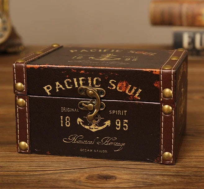 European Vintage Storage Box - Desktop Cosmetics Sundry Storage Box, Leather Candy Box, Gift Box - Delicate Leather