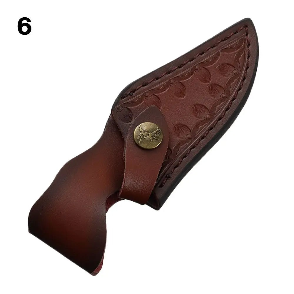 Sheath Holster Pocket Hunt Leather Sheath Holder - Fold Knife Tool Camp Outdoor Carry Belt Loop Case Flashlight Case - Delicate Leather