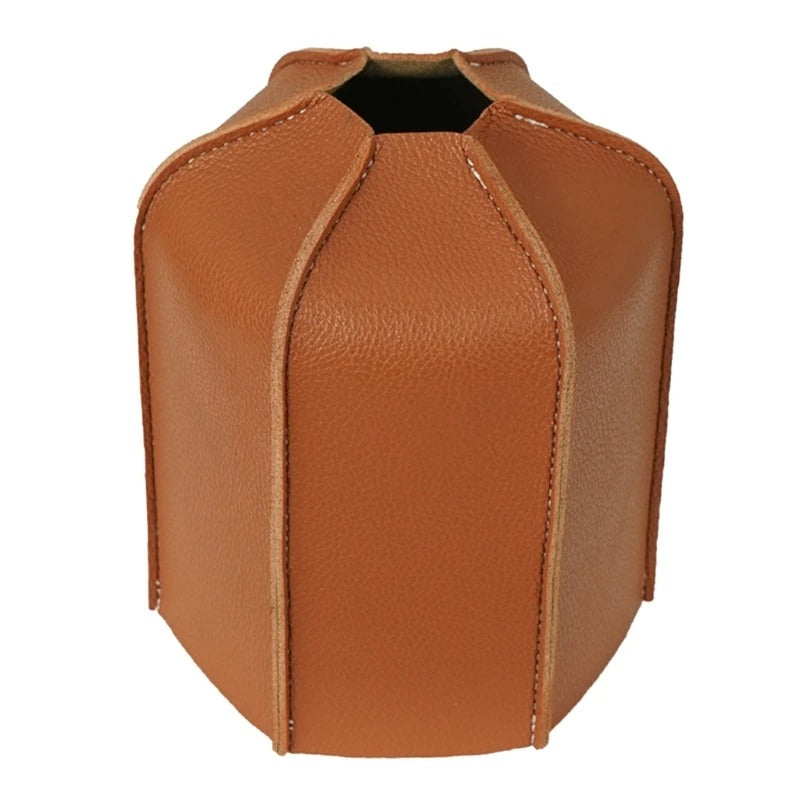 Durable PU Leather Gas Canister Protective Cover - Outdoor Camping Fuel Cylinder Storage Bag - Delicate Leather