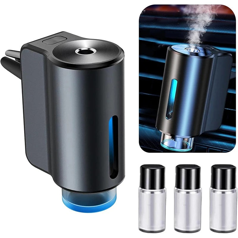 Car Air Freshener Diffuser Smart Car Diffuser with Three Essential Oils Adjustable Modes Intelligent Car Aroma Device - Delicate Leather