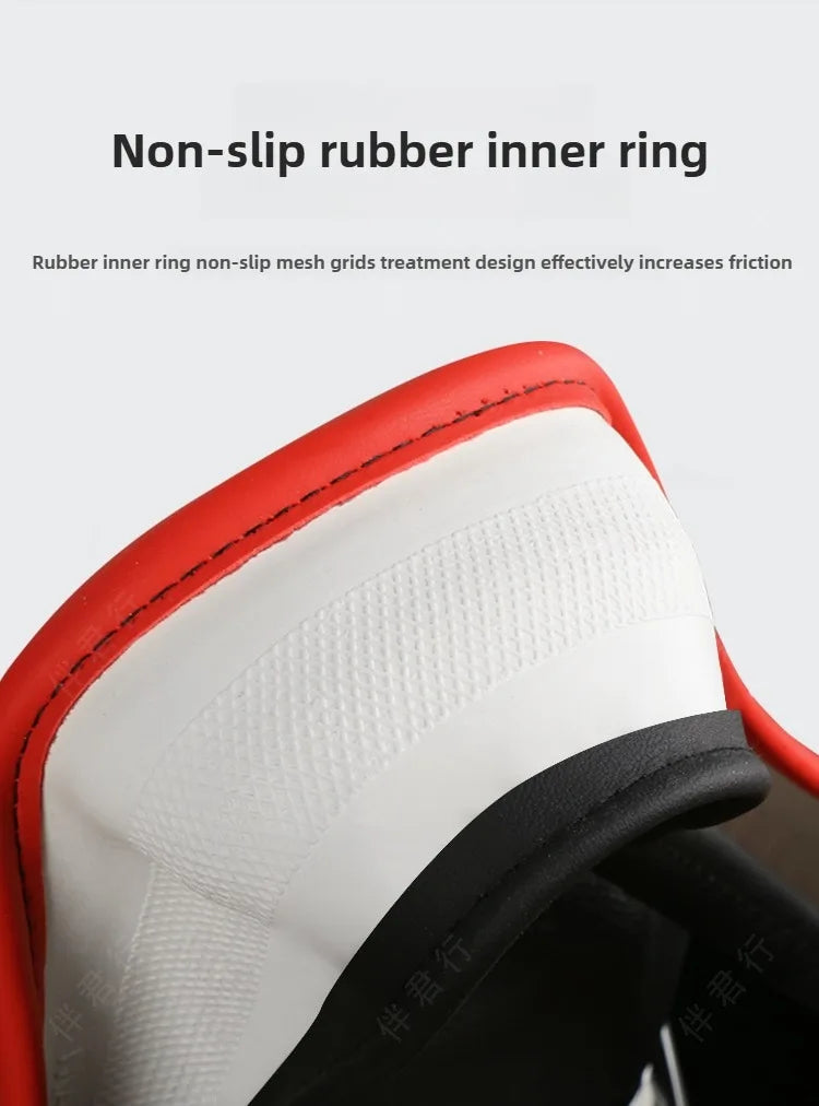 Carbon Fiber Leather Car Steering Wheel Cover – 38CM Universal Fit, Non-Slip Nappa Leather Grip, Breathable & Durable Interior Accessory - Delicate Leather