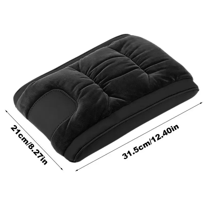 Car Armrest Heightening Cushion – Flannel Center Console Booster Pad - Delicate Leather