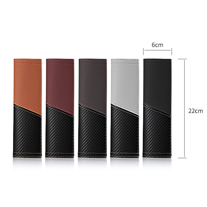 PU Leather Seat Belt Cover – Universal Stitching Shoulder Pad, Soft Protective Seat Belt Cushion for Car Interior - Delicate Leather