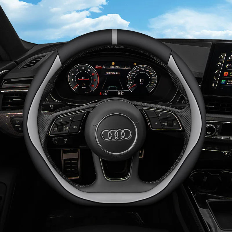 Premium Leather Steering Wheel Cover – Anti-Slip Universal Interior Protection Accessory - Delicate Leather