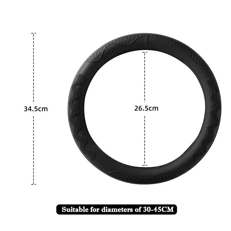 Silicone Steering Wheel Cover – Universal O/D Type Grip Cover for 38cm and 40cm Wheels - Delicate Leather