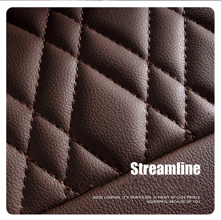 Full Set Leather Car Seat Covers – Waterproof, Universal Fit, Front & Rear Auto Seat Protection for Most Vehicles - Delicate Leather