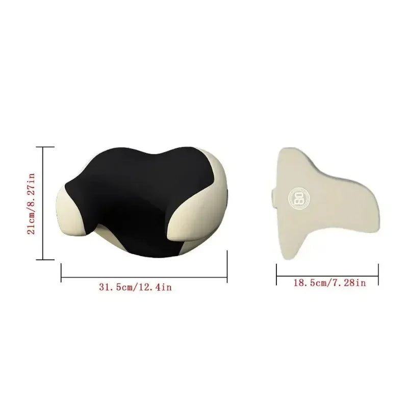 Car Headrest Pillow – Memory Foam Neck Support Cushion, Universal Fit Interior Auto Accessory - Delicate Leather