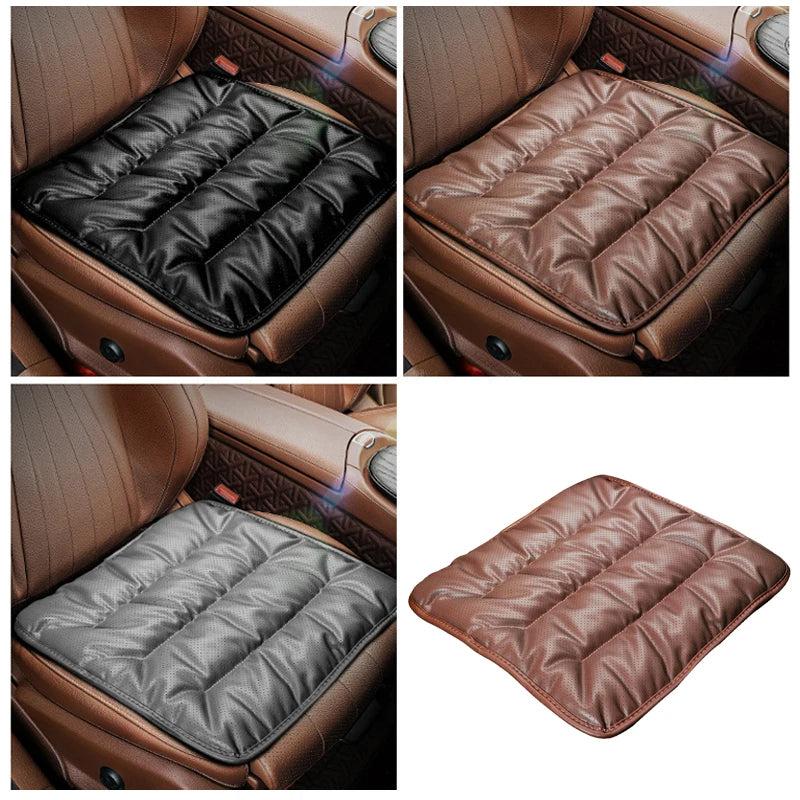 Nappa Leather Car Seat Cover – Universal Waterproof Seat Cushion & Anti-Slip Protector Mat - Delicate Leather