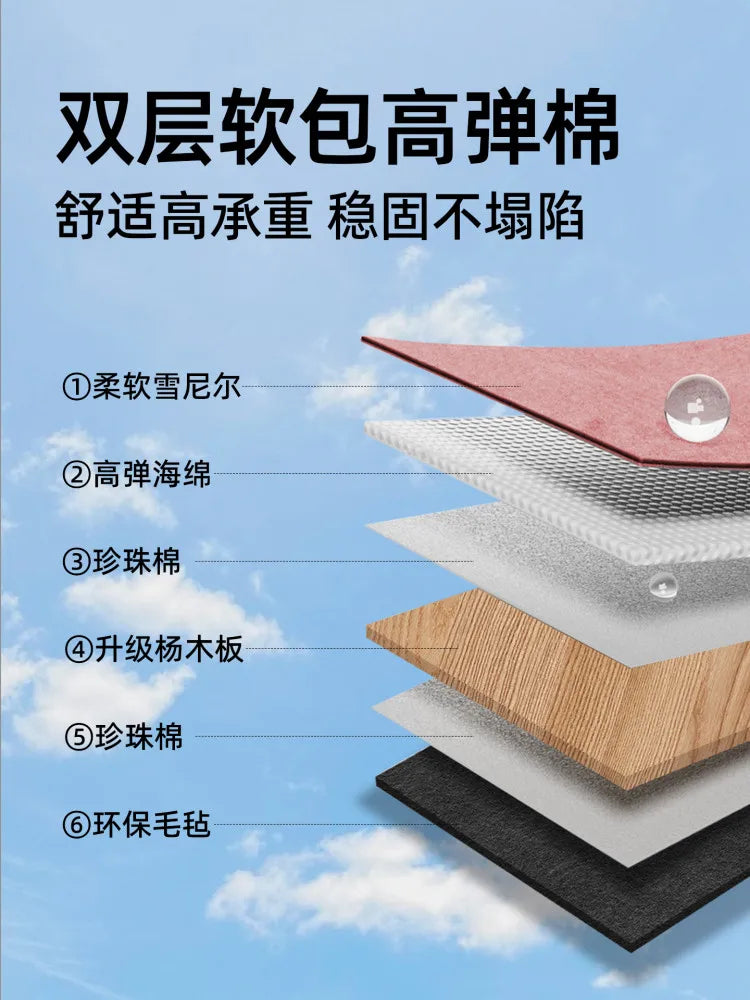 Portable Car Air Mattress Travel Bed – Back Seat Inflatable Sleeping Pad - Delicate Leather