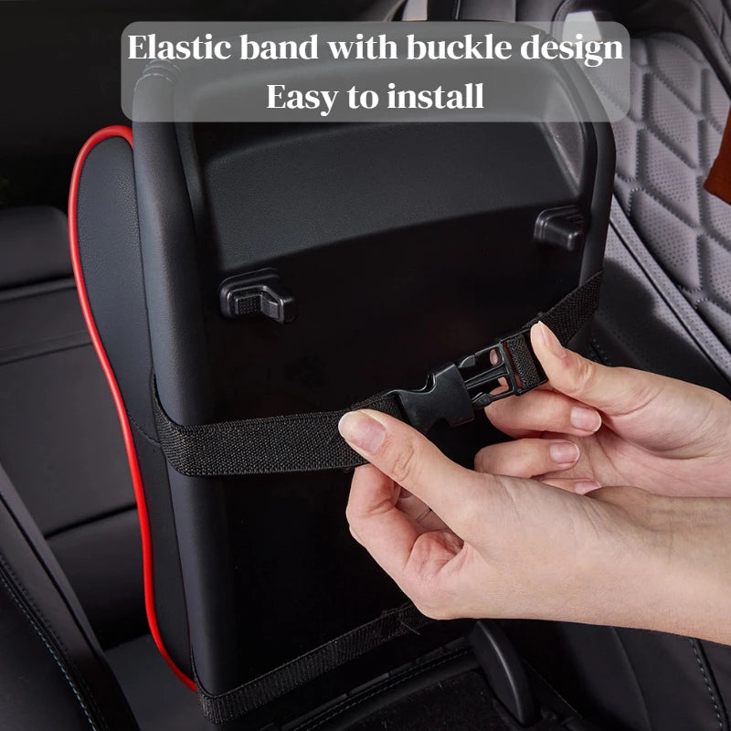 Curved PU Leather Armrest Cushion – Car Center Console Pad with Storage Pocket - Delicate Leather
