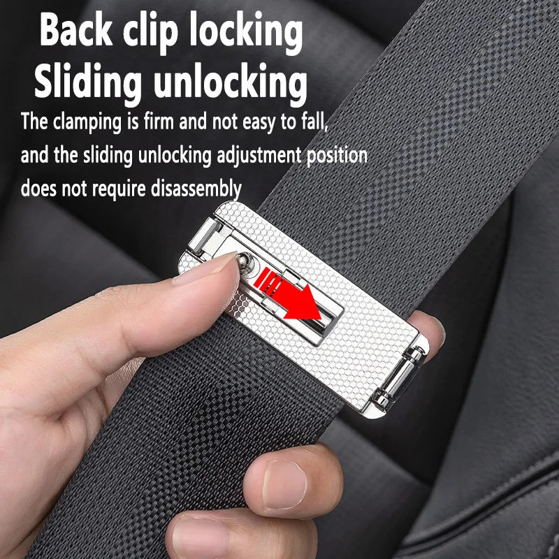 Rhinestone Car Seat Belt Limiter – Bling Adjustable Anti-Skid Safety Belt Clip Clamp for Women - Delicate Leather