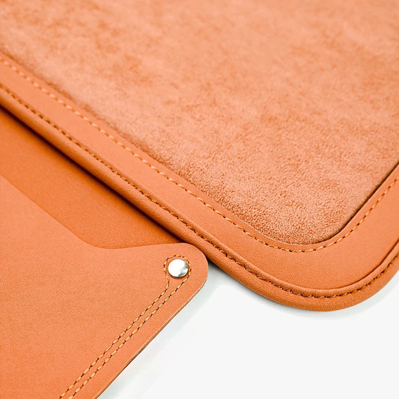 Leather Suede Car Armrest Cushion Cover – Soft Center Console Armrest Pad with Storage Pocket - Delicate Leather