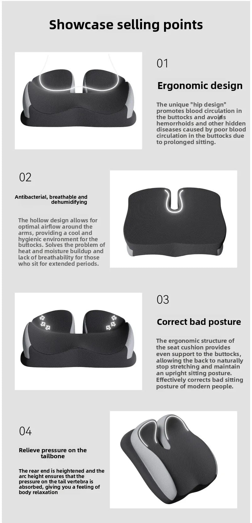 Memory Foam Car Seat Cushion – Breathable Universal Seat Pad for Car & Truck - Delicate Leather