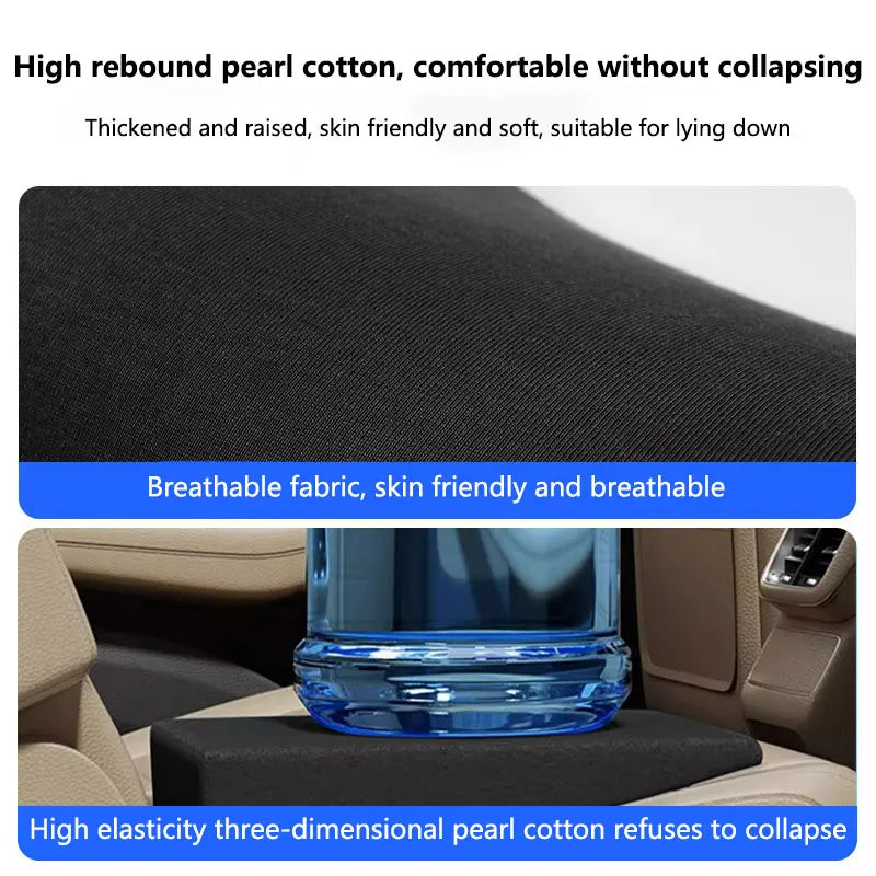 Car Seat Leveling Pad - Memory Foam Seat Cushion for Fatigue Relief and Height Increase - Rear Seat Flattening Pad - Delicate Leather
