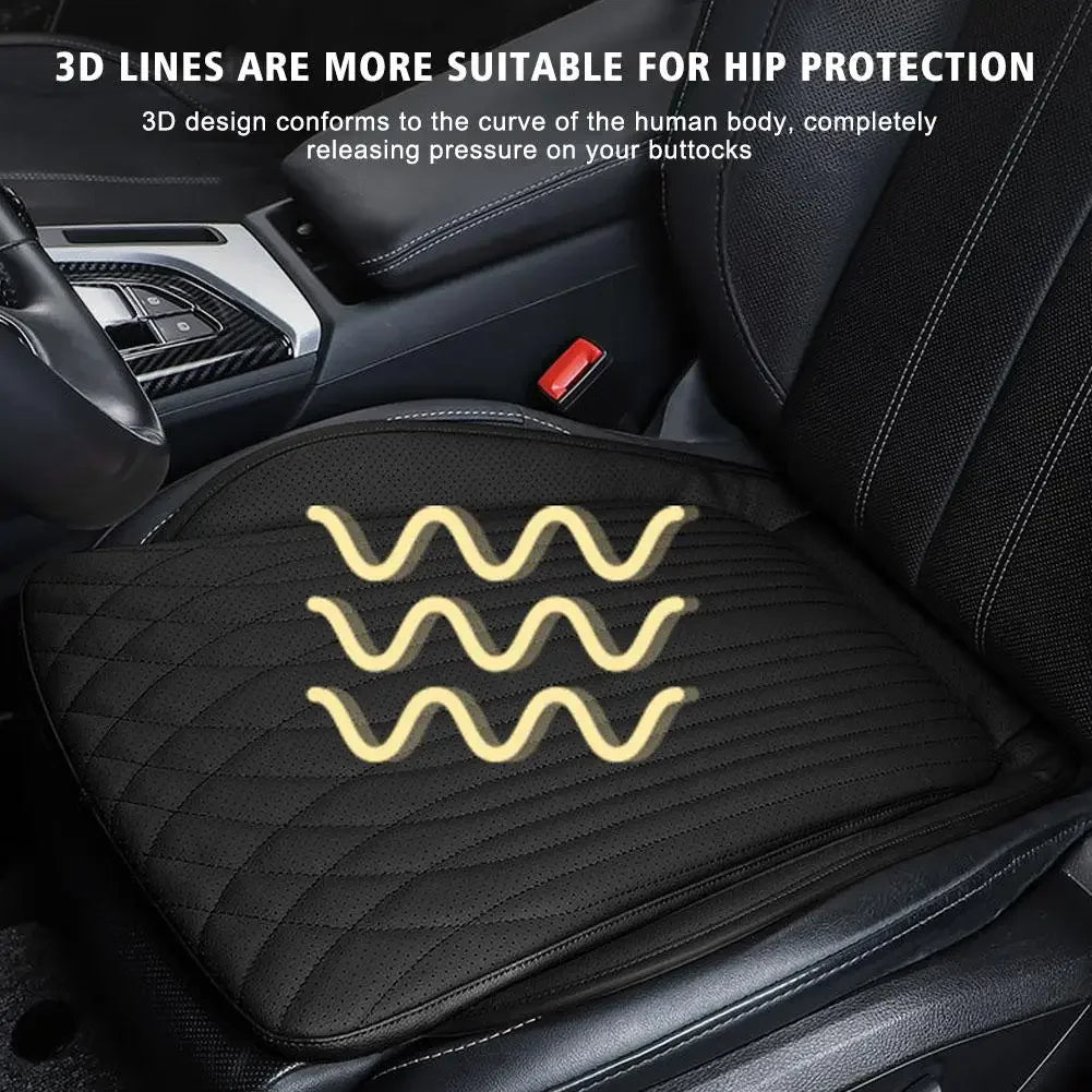 Universal Automotive Seat Cushion Business Comfort, Breathable, Sweat-Absorbing, High Rebound Sponge, New Flat Seat Cushion - Delicate Leather