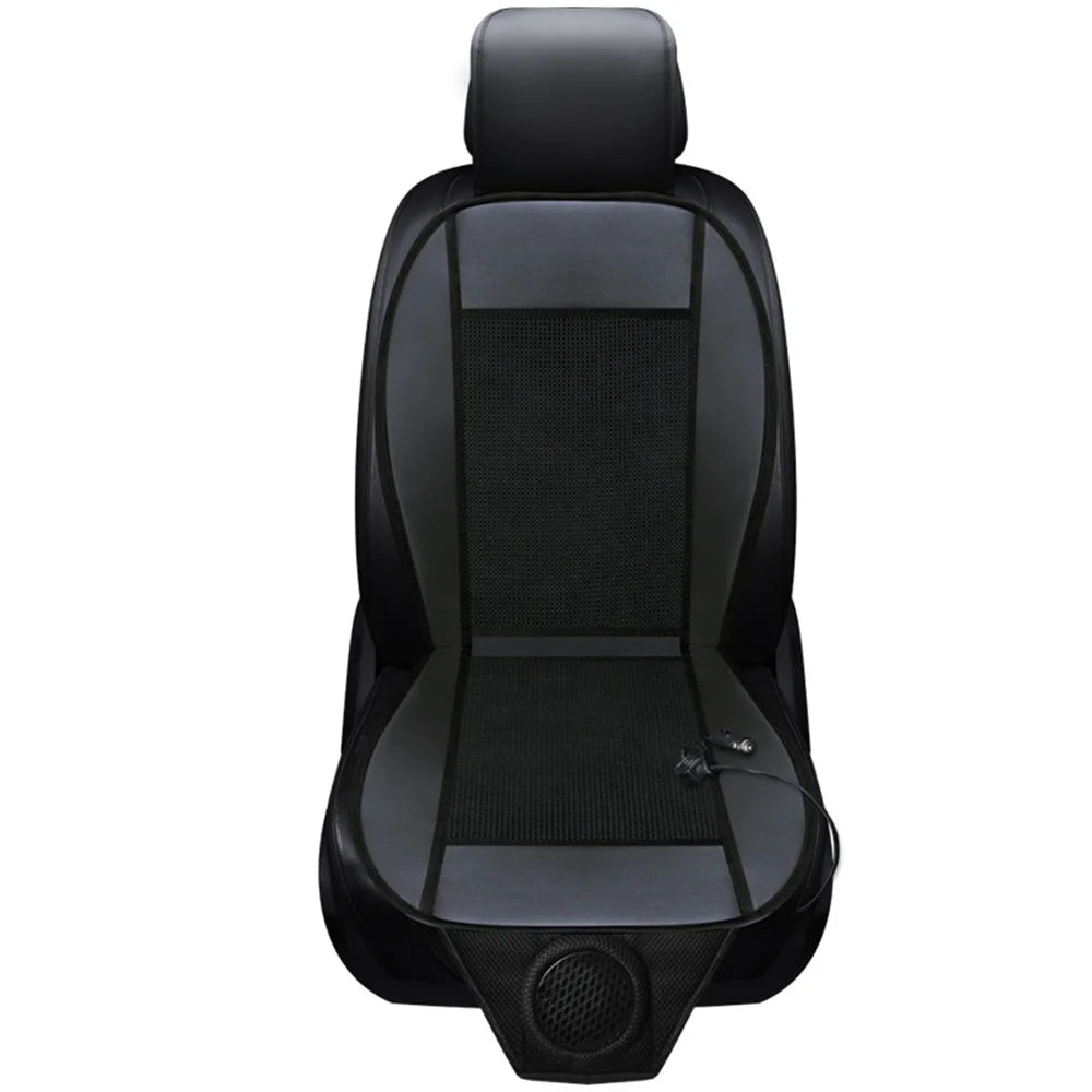 Summer Cool Blowing Ventilation Car Seat Air Cooling Cushion: Auto Seat Cooling Pad with Cigarette Lighter Controller for Enhanced Comfort During Hot Weather - Delicate Leather