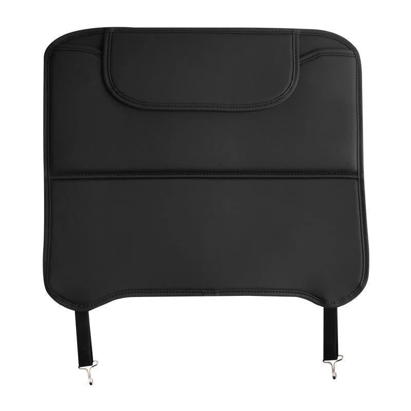 PU Leather Car Anti-Kick Pad – Backseat Organizer, Waterproof Anti-Scratch Seat Back Protector with Storage Pocket - Delicate Leather