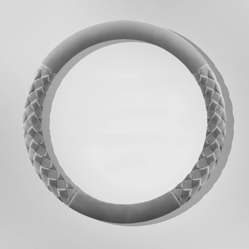 Fuzzy Steering Wheel Cover – Universal Winter Plush Anti-Slip Handle Protector - Delicate Leather