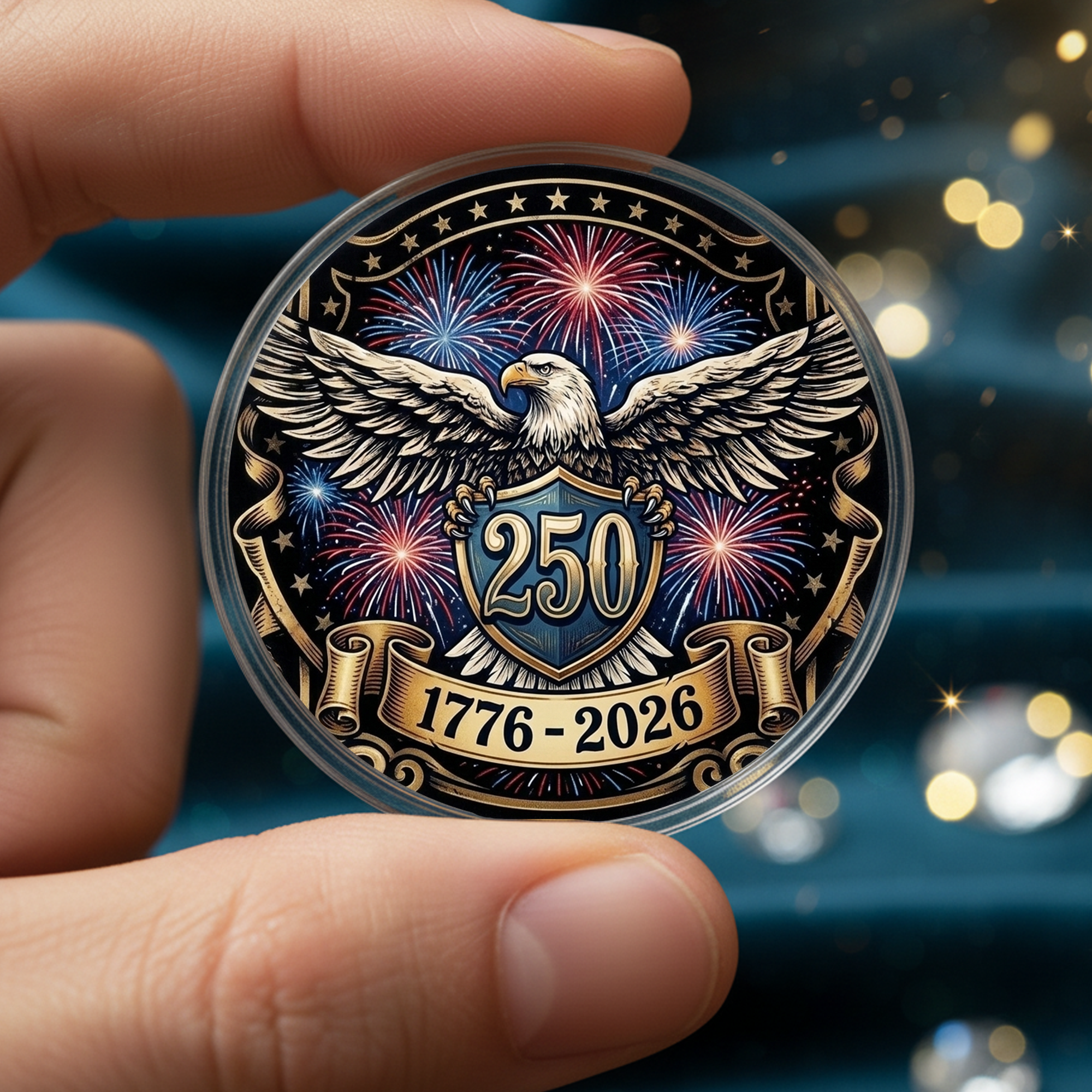 250th Anniversary of America 1776–2026 Commemorative Coin – Patriotic Souvenir Token 06 - Delicate Leather