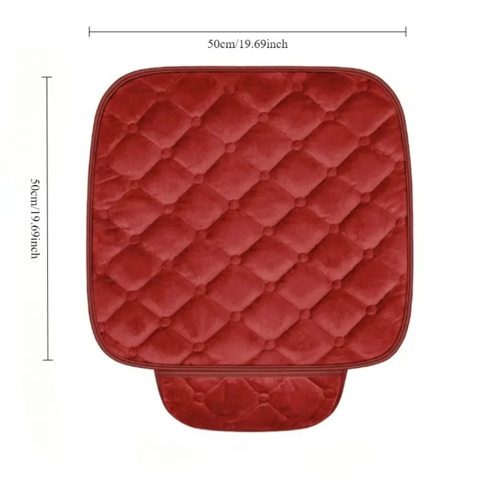 Warm Car Seat Cushion – Short Plush Thickened Seat Pad for Comfortable Driving - Delicate Leather