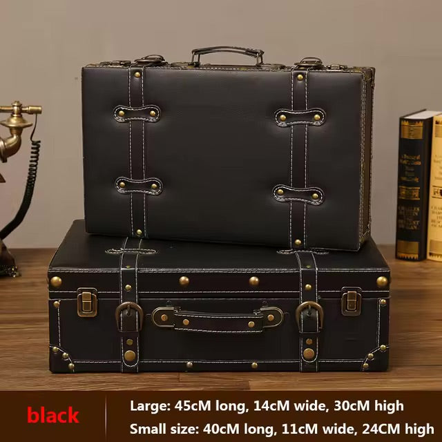 Customized Vintage Travel Suitcases Large Capacity Wooden Luggage, Clothes Storage Organizer Boxes, Decorative Props
