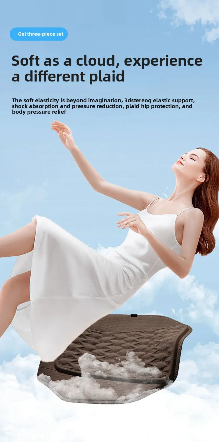 Gel Car Seat Cushion – Breathable Ventilated Non-Slip Universal Seat Pad - Delicate Leather