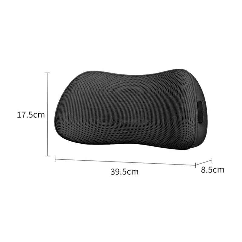 Car Lumbar Support Pillow – Breathable Memory Foam Waist Cushion for Car and Office - Delicate Leather