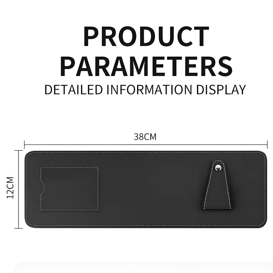 Car Sun Visor Extended Storage Board – Multi-Functional Anti-Glare Sunshade with Glasses & Card Holder - Delicate Leather