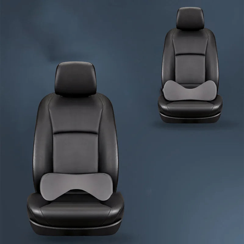 Memory Foam Car Lumbar Cushion – Breathable Waist Support Pad for Car and Office - Delicate Leather