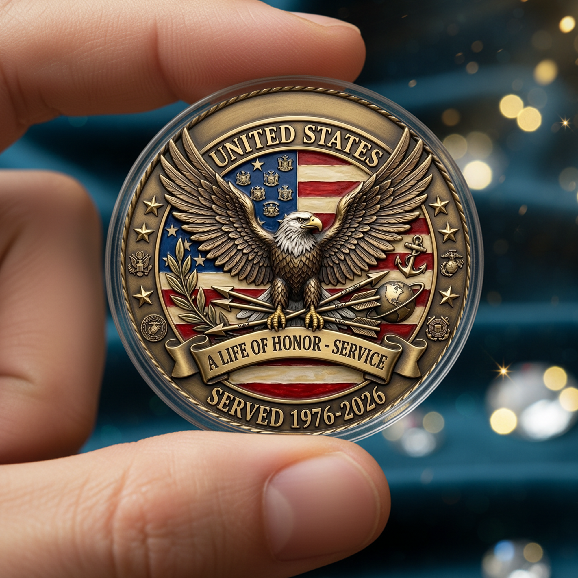 250th Anniversary of America 1776–2026 Commemorative Coin – Patriotic Souvenir Token 08 - Delicate Leather