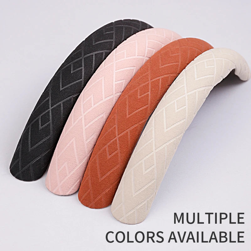 2PCS Segmented Suede Steering Wheel Grip Covers – Ultra-Thin Anti-Slip Stripe Design - Delicate Leather