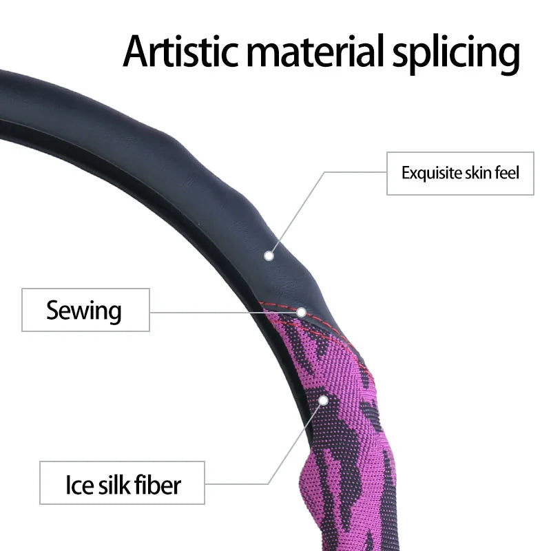 5D Camouflage Steering Wheel Cover – Breathable Ultra-Thin Anti-Slip Grip - Delicate Leather