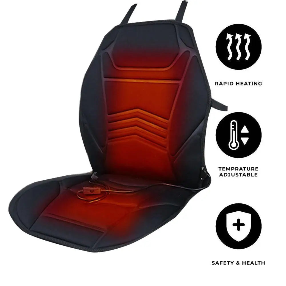 12V Universal Heated Car Seat Cushion – Winter Electric Heating Pad, Comfortable Non-Slip Seat Cover for Vehicle Interior - Delicate Leather