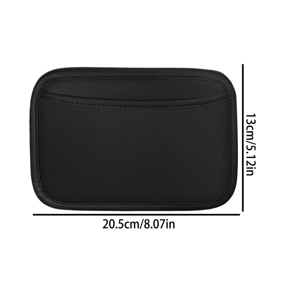 Car Center Console Storage Bag – PU Leather Organizer for Phone, Keys & Car Accessories - Delicate Leather
