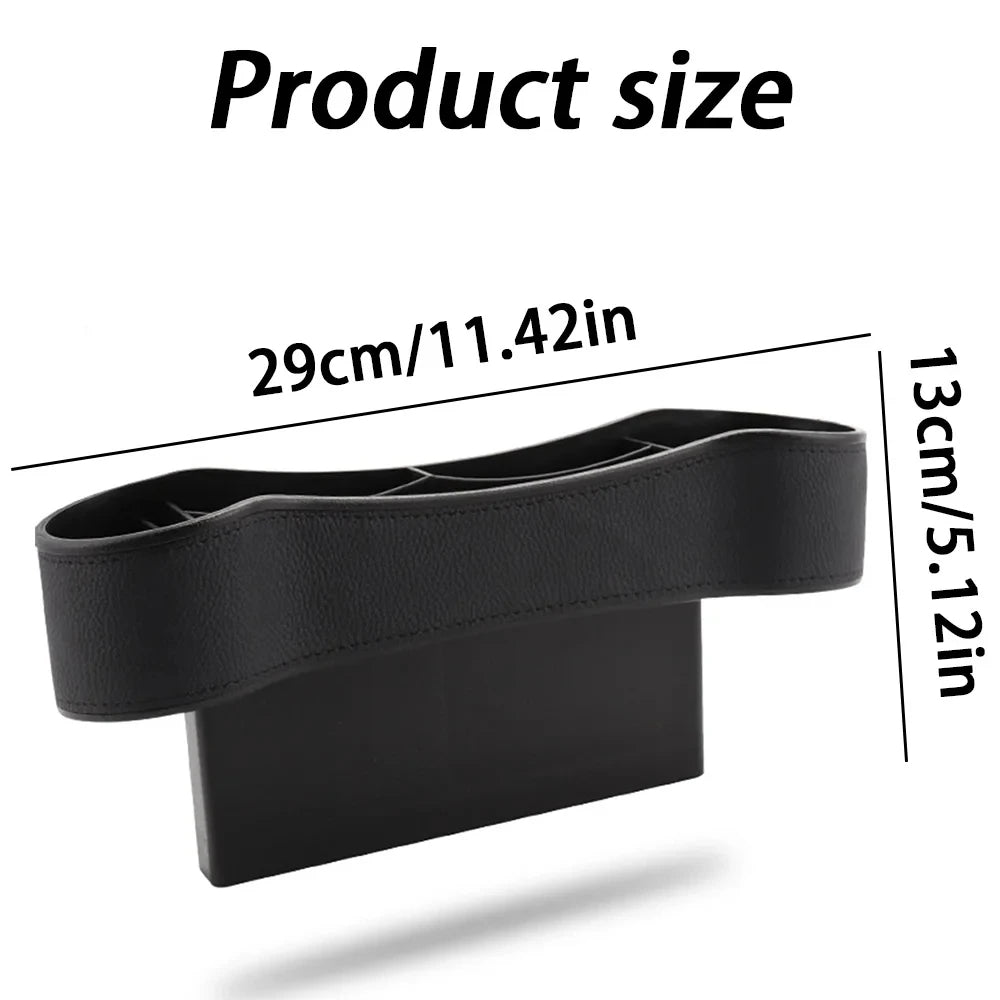 Car Seat Gap Storage Organizer – Seat Crevice Filler Pocket for Phone, Wallet & Small Items - Delicate Leather