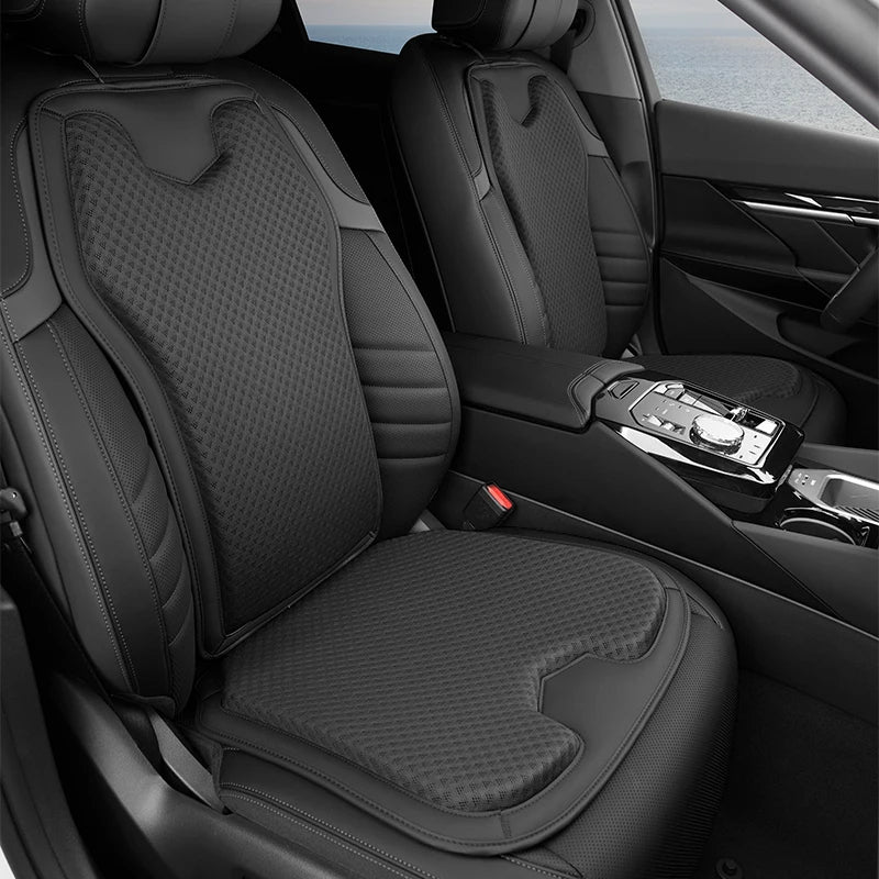 Ice Silk Car Seat Cushion for Porsche Cayenne Macan - Summer Breathable Seat Cover - Auto Memory Foam Seat Protector Accessories - Delicate Leather