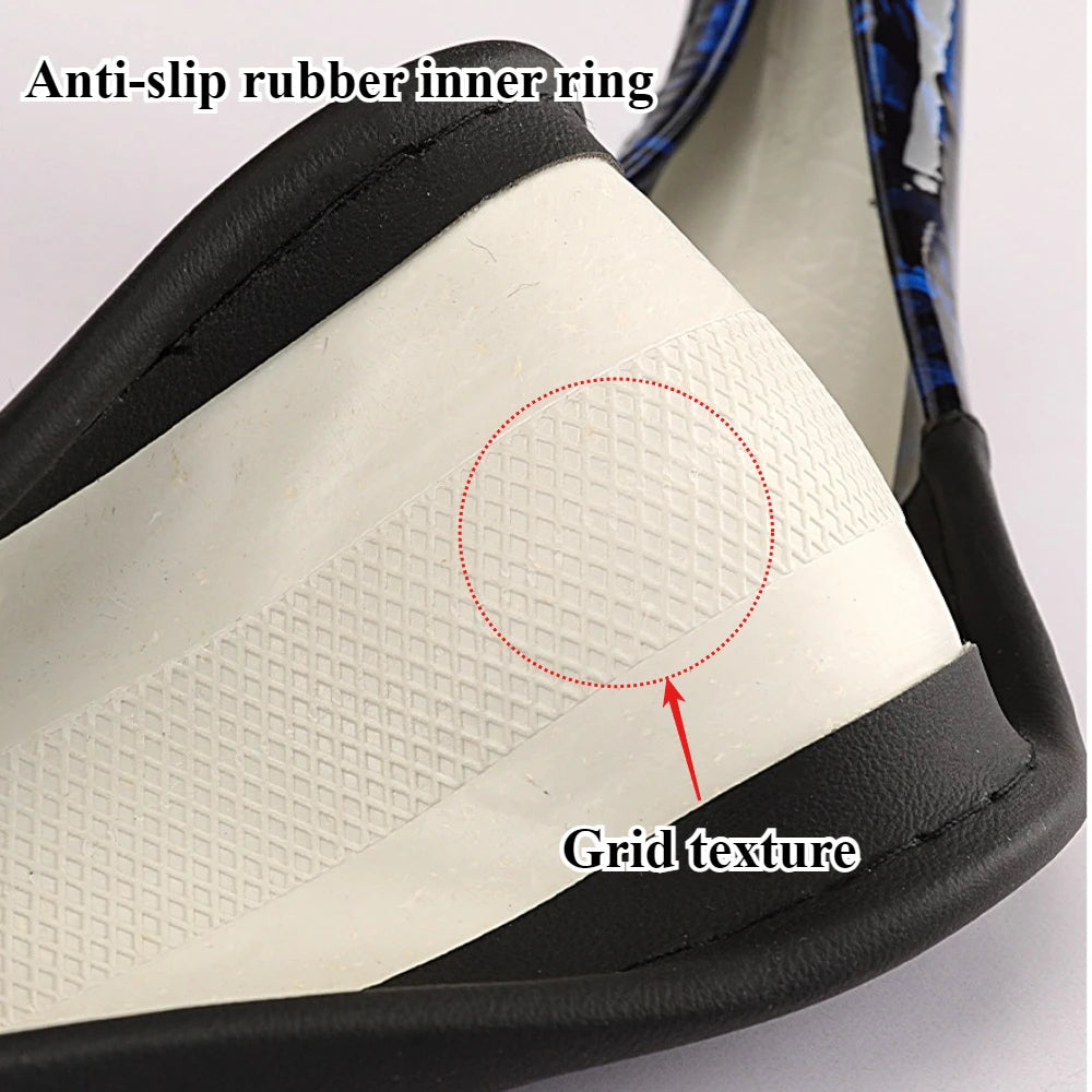 Crystal Carbon Fiber & Leather Steering Wheel Cover 15 Inch – Anti-Slip Rubber Grip, All-Season Universal Fit - Delicate Leather