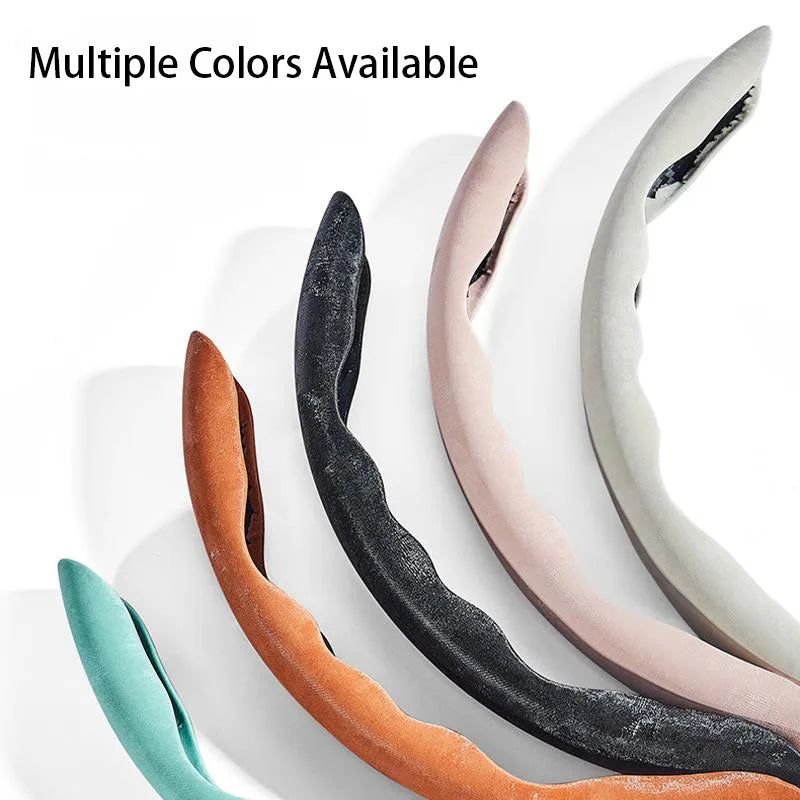 Car Steering Wheel Cover – Ice Silk Fabric Clip-On Grip, Ultra-Thin, All-Season, Non-Slip & Moisture-Absorbing - Delicate Leather