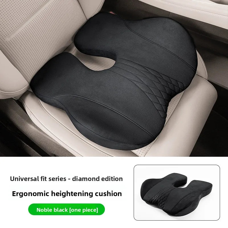 U-Shape Memory Foam Seat Cushion – Breathable Universal Car Seat Pad with Non-Slip Base - Delicate Leather