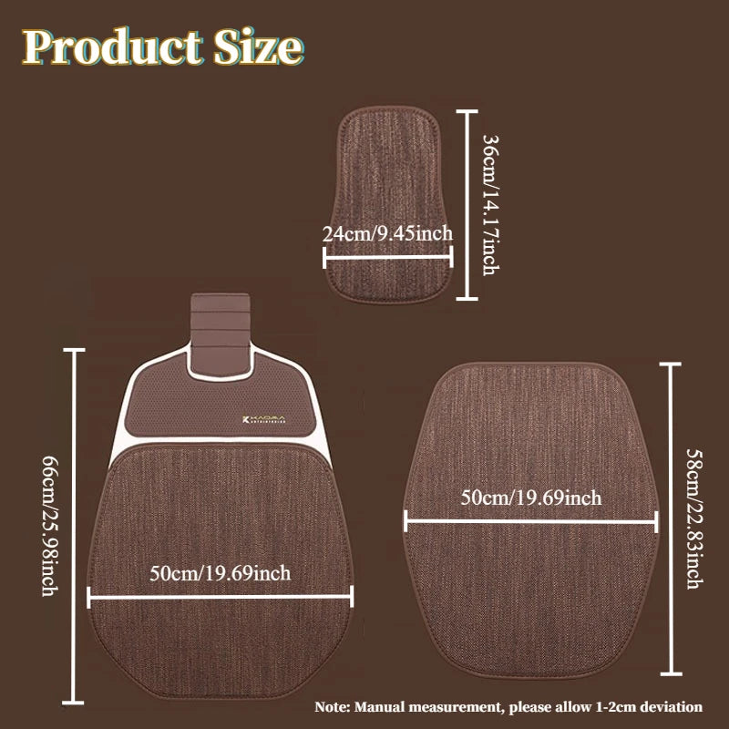 Breathable Linen-Textured Car Seat Cushion – Universal Front Row Seat Cover for All Seasons - Delicate Leather