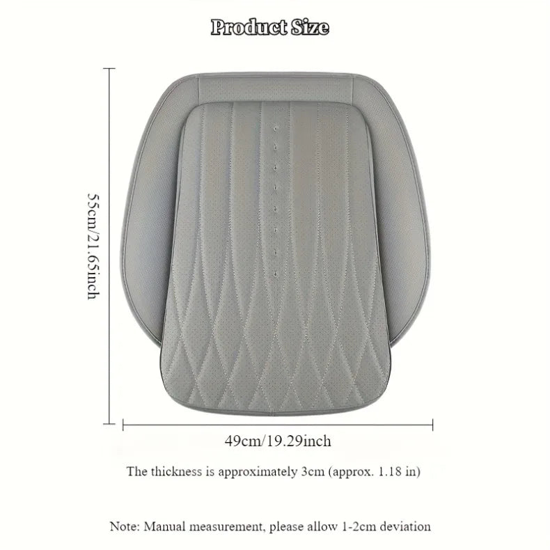 PU Leather Car Seat Cushion – Perforated Breathable Seat Pad, Universal Fit - Delicate Leather