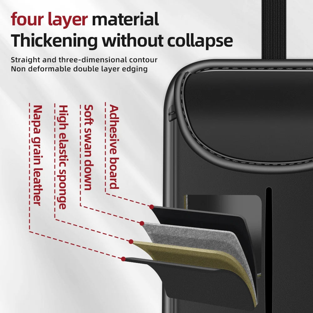 Car Seat Back Storage Organizer – Universal Multi-Functional Storage Bag for Car Interior Tidying - Delicate Leather