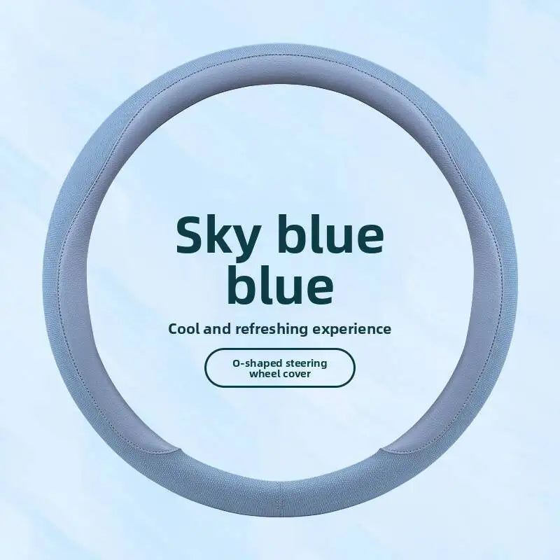 Breathable 38cm Steering Wheel Cover – Universal Non-Slip Car Handle Protector, Suitable for Most 15in Steering Wheels - Delicate Leather