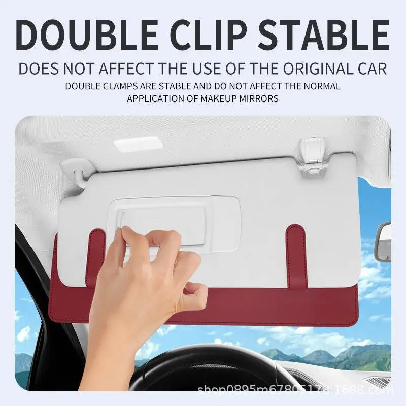 Car Sun Visor Extender – Adjustable Sunshade Extension Board for Front and Side Window Coverage - Delicate Leather
