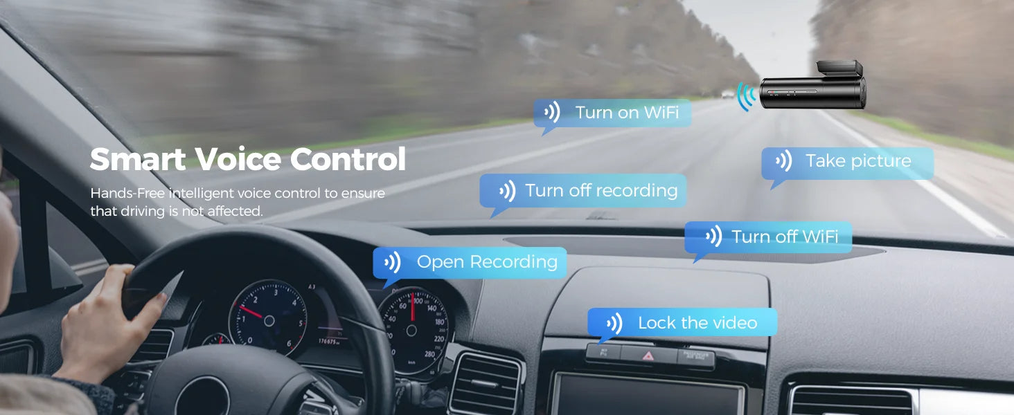 4K AZDOME M300S Dash Cam – Front and Rear, GPS, 5.8G WiFi, WDR Night Vision, with Voice Control and Free 64GB SD Card 29 - Delicate Leather